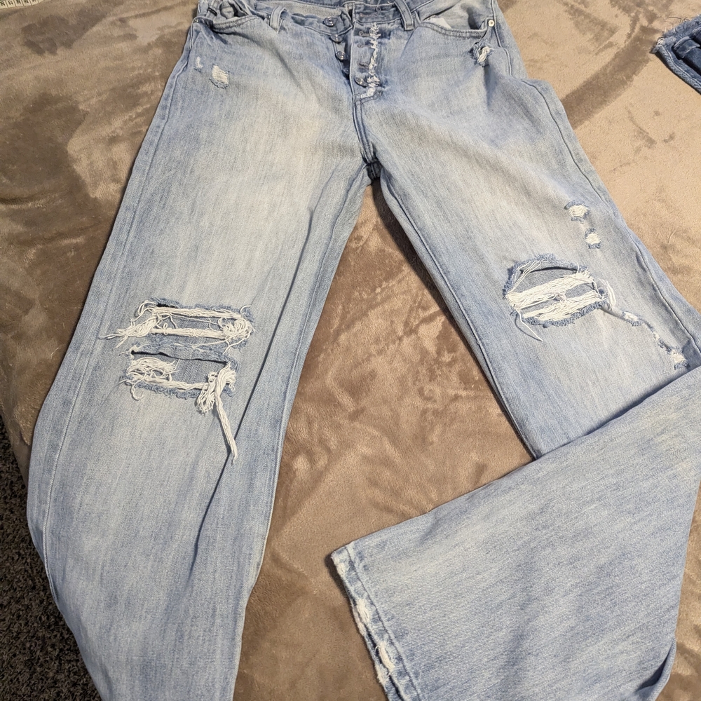 KanCan Light Blue Distressed Flare Jeans